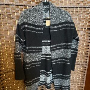 Athleta Black and White Cozy Cardigan Sweater